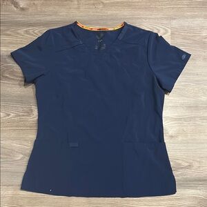 Dickies Blue Fitted Short Sleeve Scrub Top